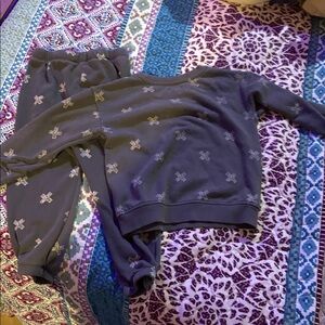 Grayson Mini 3T boys sweat set in grey with white x’s